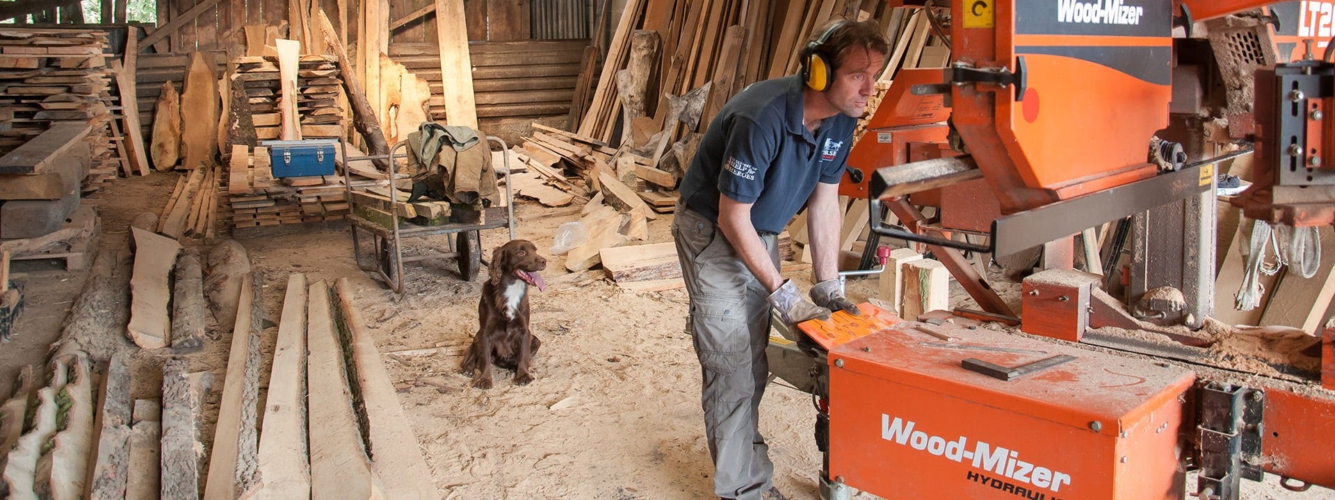 Sawmilling at Grange Farm in North Yorkeshire