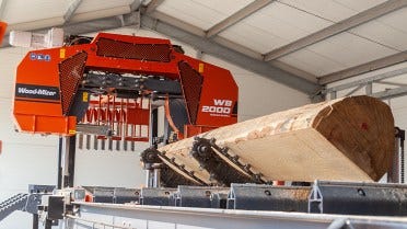 The Wood-Mizer WB2000 Industrial Sawmill at a Modern Sawmilling Factory in Poland