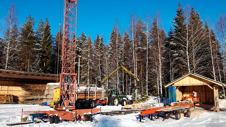 Initially, the sauna was assembled at the production site