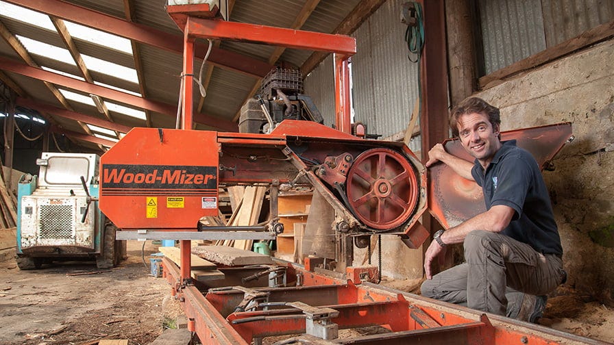 The first sawmill at the farm was the Wood-Mizer LT15